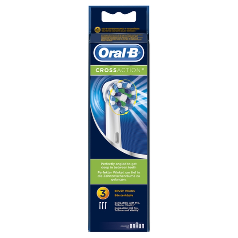 BRAUN Testine di ricarica Cross Acrion refill per spazzolini elettrici Braun 3 pezzi